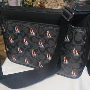 COACH District Crossbody Bag In Signature Canvas With Sailboat Print